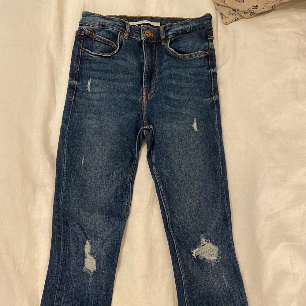 Zara skinny ripped jeans